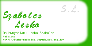 szabolcs lesko business card